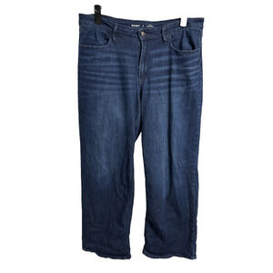 Old Navy Women's 16 High Rise Wow Wide Leg Dark Denim Jeans Retro Festival Chic